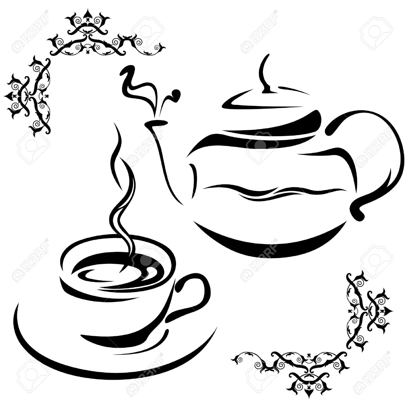 1300x1300 Teapot And Cup Royalty Free Cliparts, Vectors, And Stock