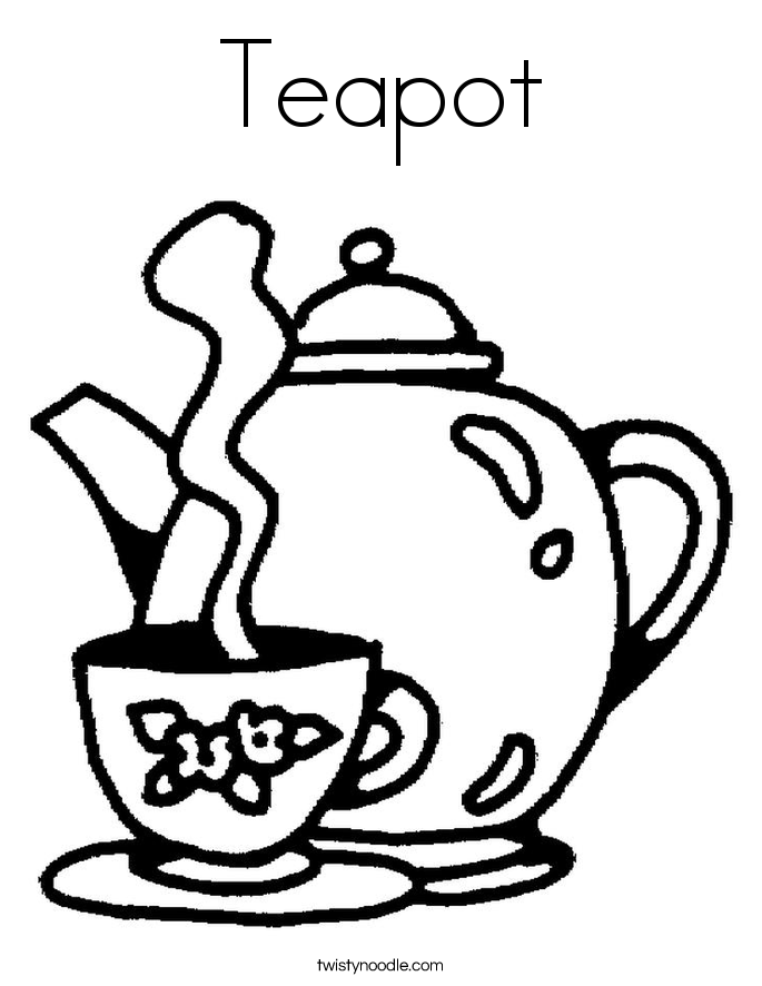 685x886 Teapot Coloring Page