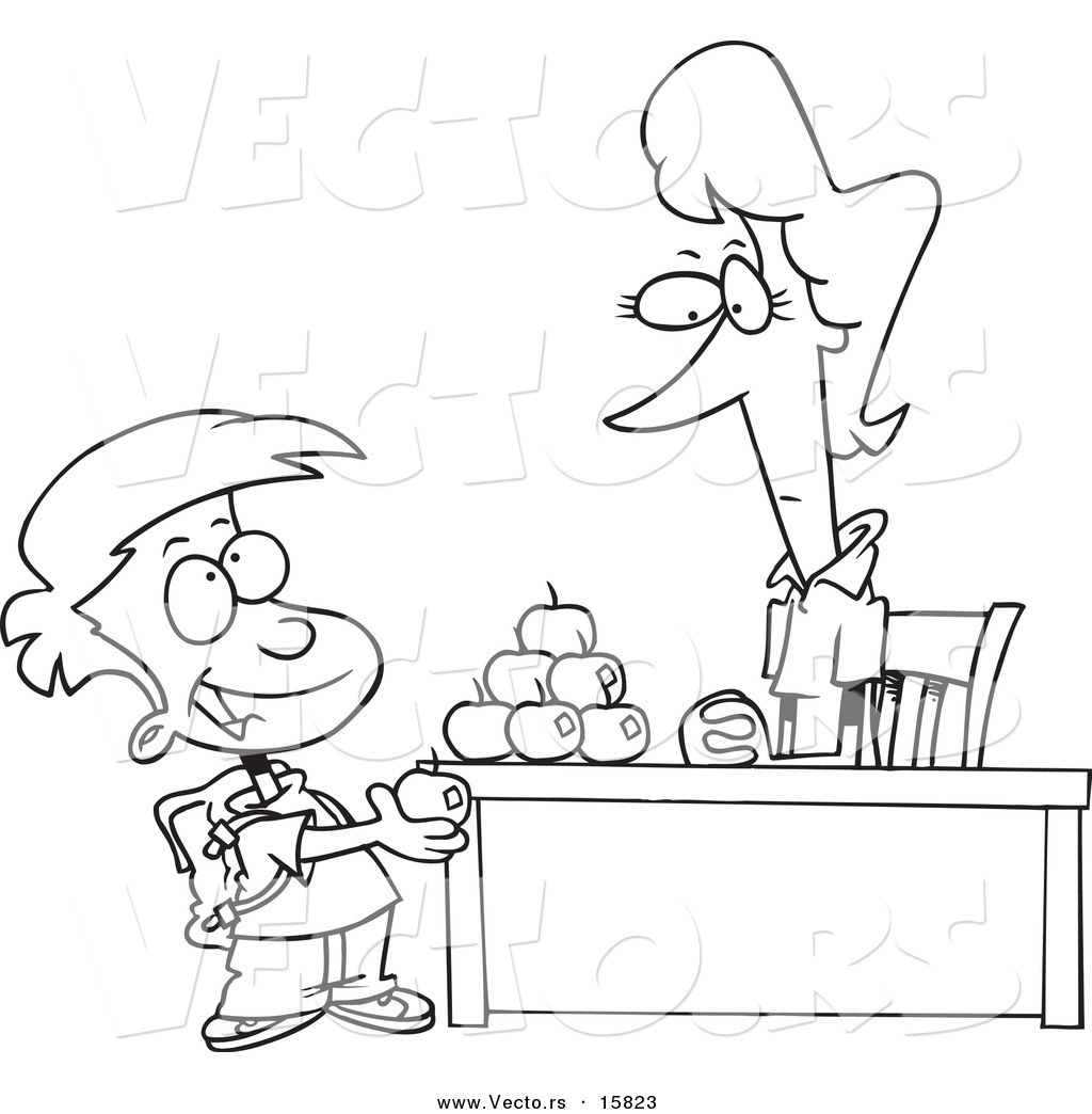 1024x1044 Vector Of A Cartoon School Boy Adding To The Pyramid Of Apples