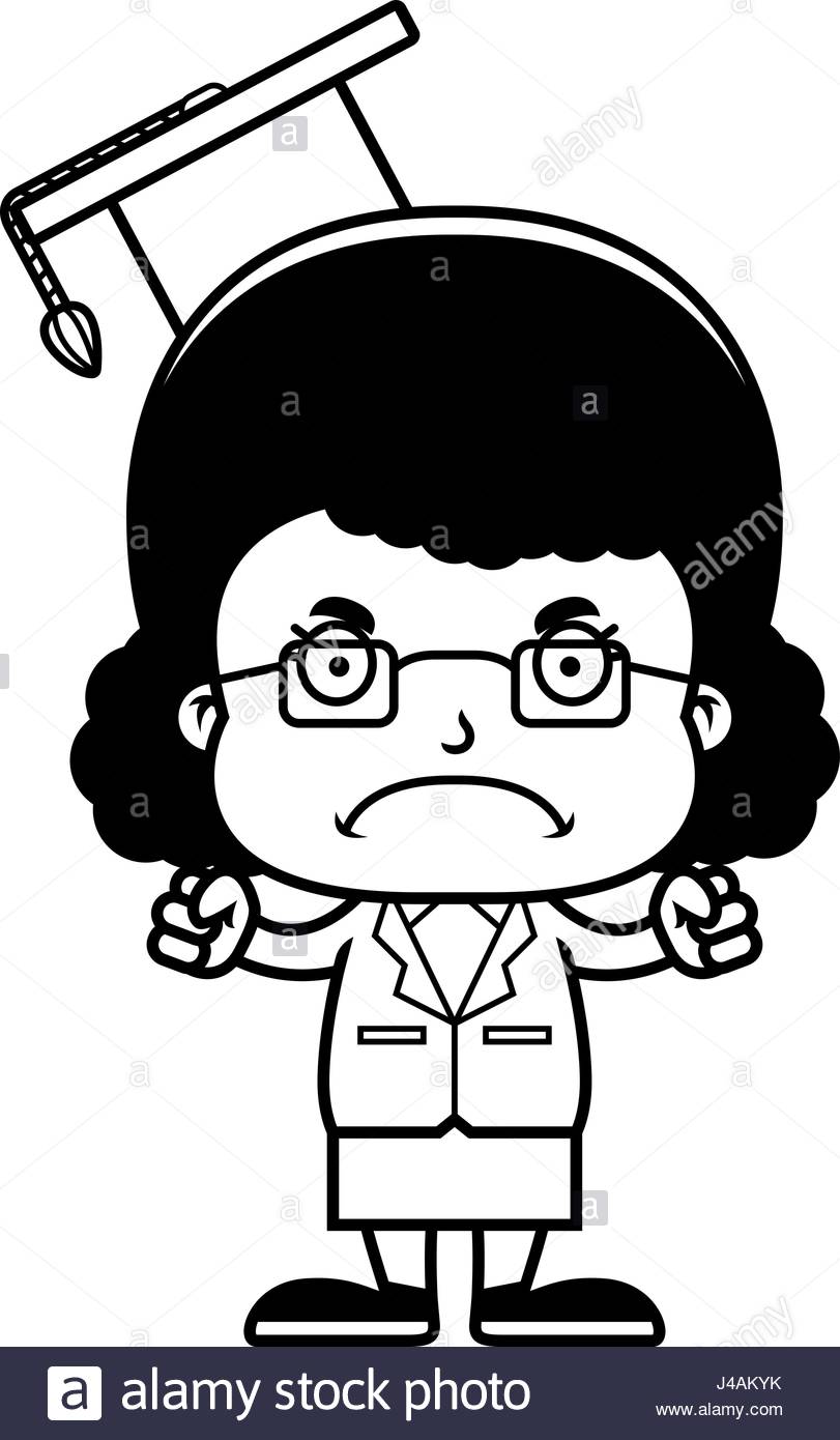 811x1390 A Cartoon Teacher Girl Looking Angry Stock Vector Art