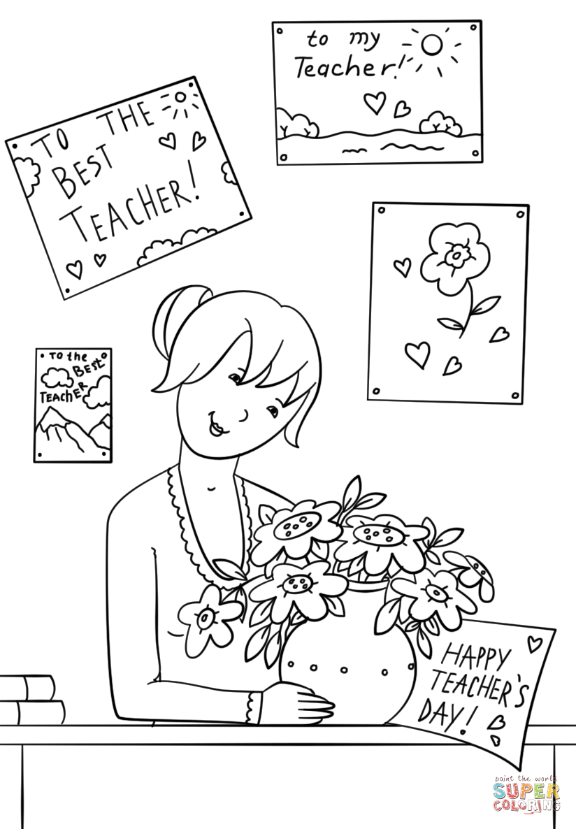 824x1186 Drawing On Teachers Day Happy Teacher's Day! Coloring Page Free