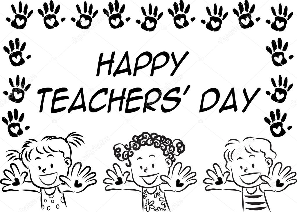 1023x730 Cartoon Drawing Happy Teachers'Day Card Stock Photo Wenpei