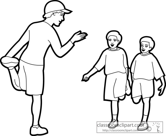 550x448 School Clipart Physical Education Teacher Outline 01