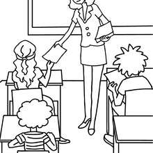 220x220 Teacher Distributing Sheets To The Pupils Coloring Pages