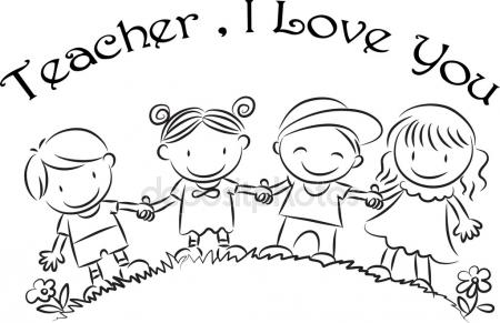 450x291 Cartoon Drawing Happy Teachers'Day Card Stock Photo Wenpei