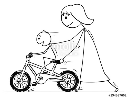 500x383 Cartoon Stick Man Drawing Conceptual Illustration Of Mother