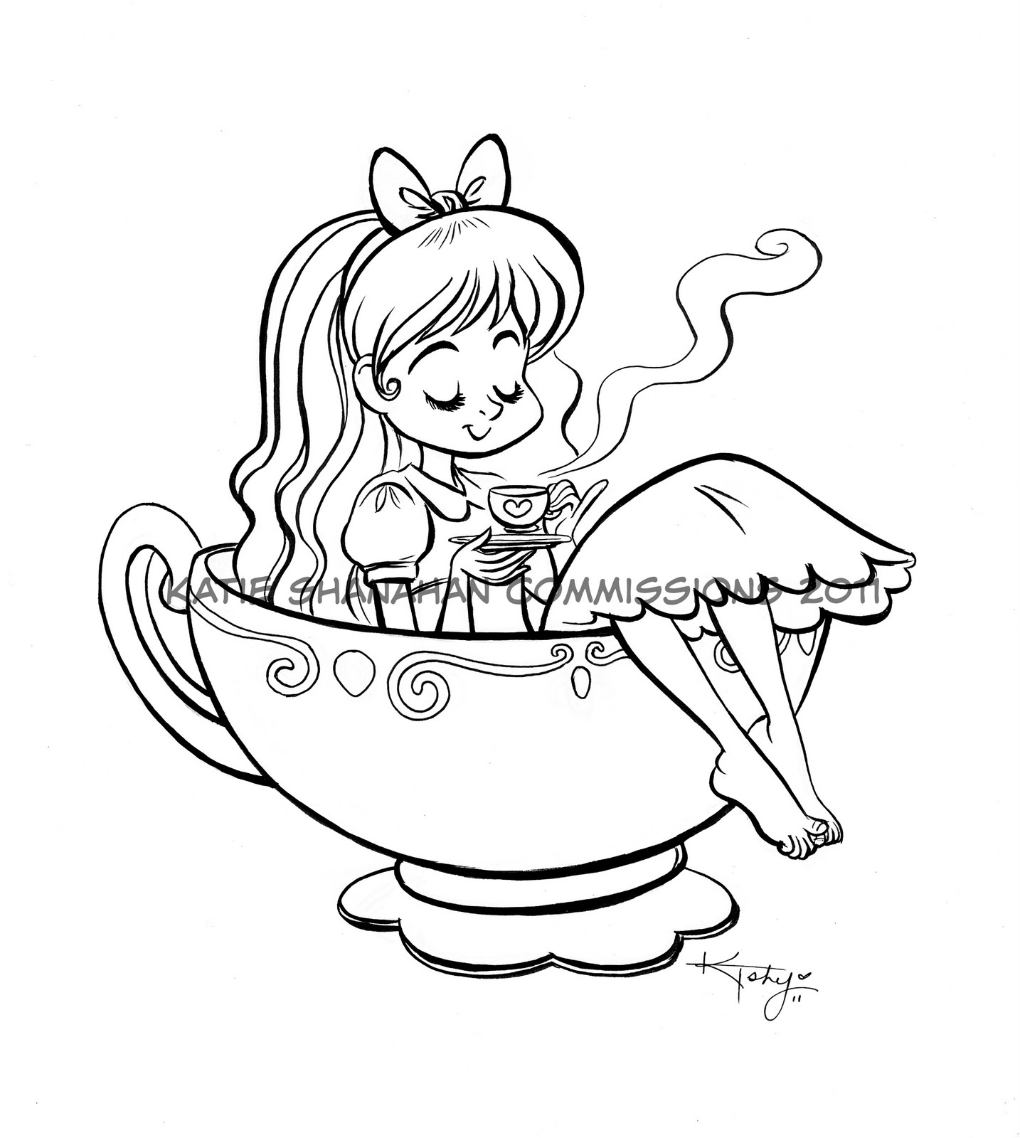1434x1600 Kt Shy's Sketch Blog! Commission Alice In A Tea Cup