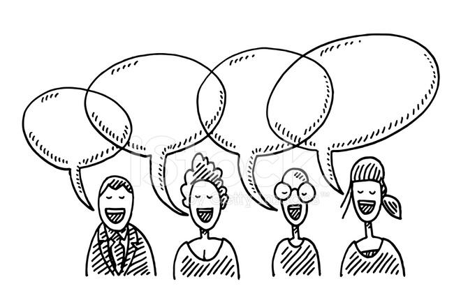660x440 Team People Speech Bubbles Drawing Stock Vector