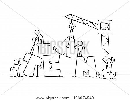450x349 Sketch Teamwork Working Little Vector Amp Photo Bigstock