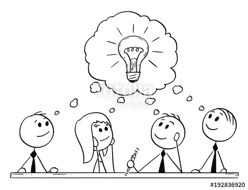 500x383 Cartoon Stick Man Drawing Conceptual Illustration Of Business Team