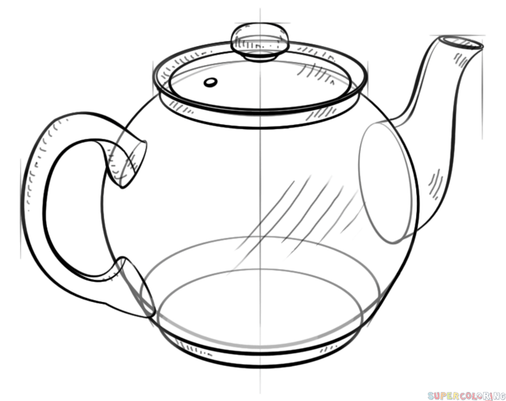 725x575 How To Draw A Teapot Step By Step Drawing Tutorials