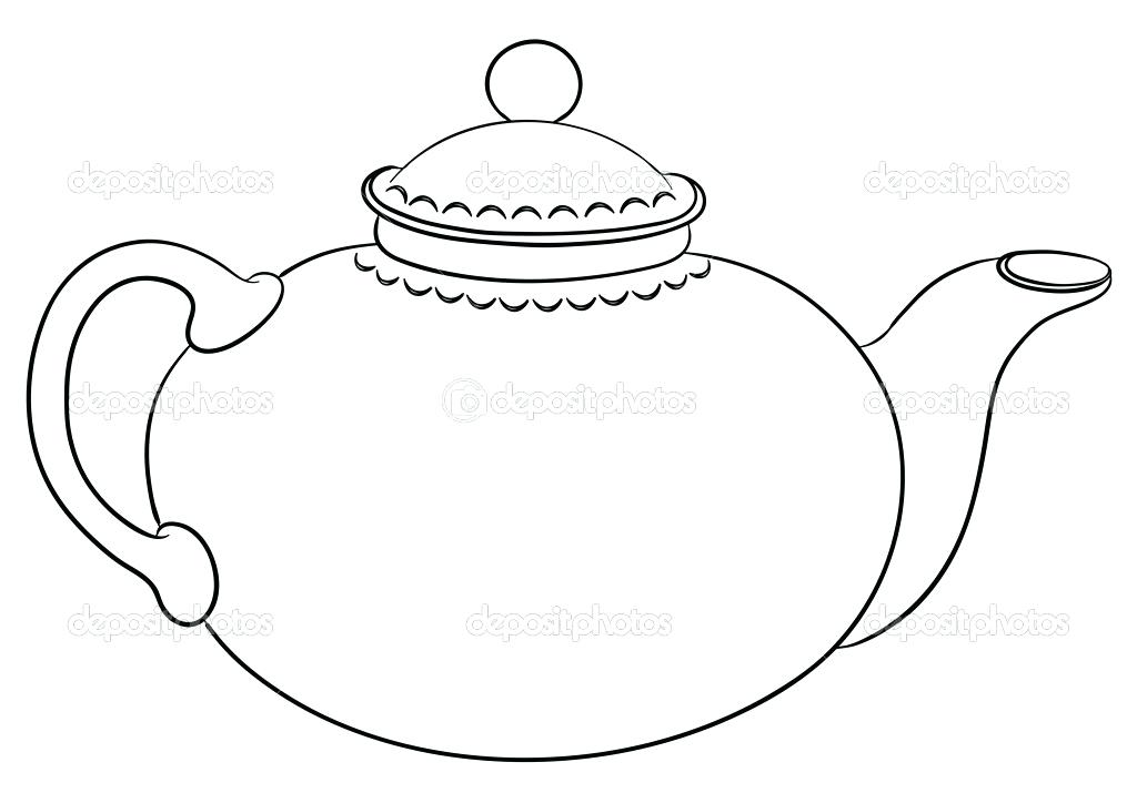 1024x724 Teapot Coloring Page
