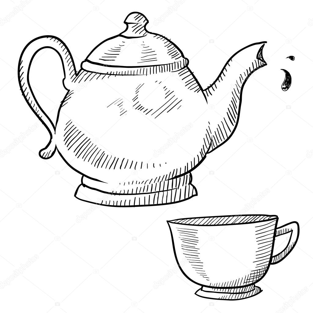 1024x1024 Coffee Or Teapot Sketch Stock Vector Lhfgraphics