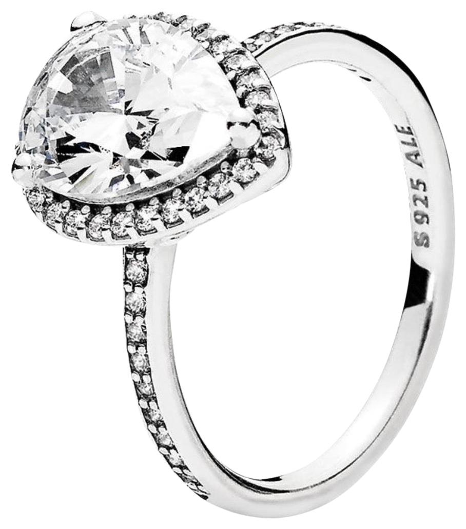 908x1031 Pandora Silver Radiant Teardrop Cz New Size 7 Ring