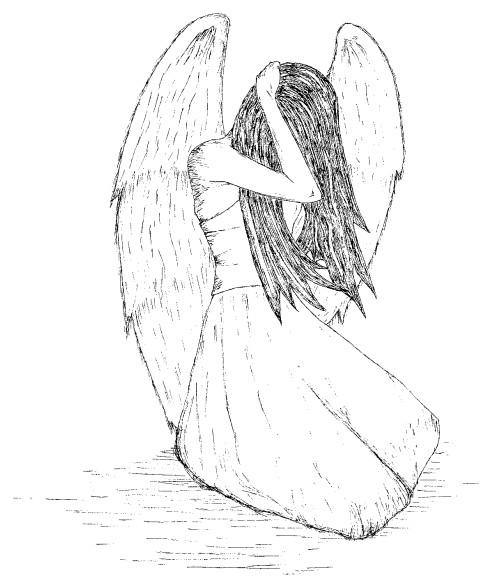 492x586 Crying Angel By Teardropsintheocean