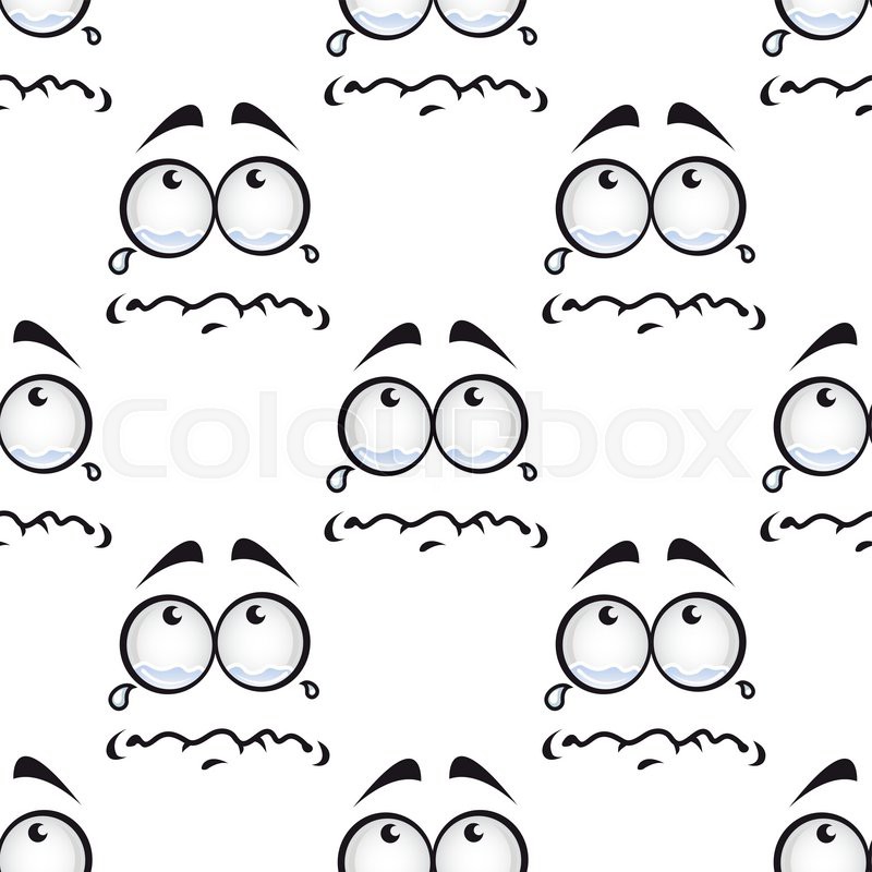800x800 Crying Miserable Face Cartoon Characters With Eyes Full Of Tears
