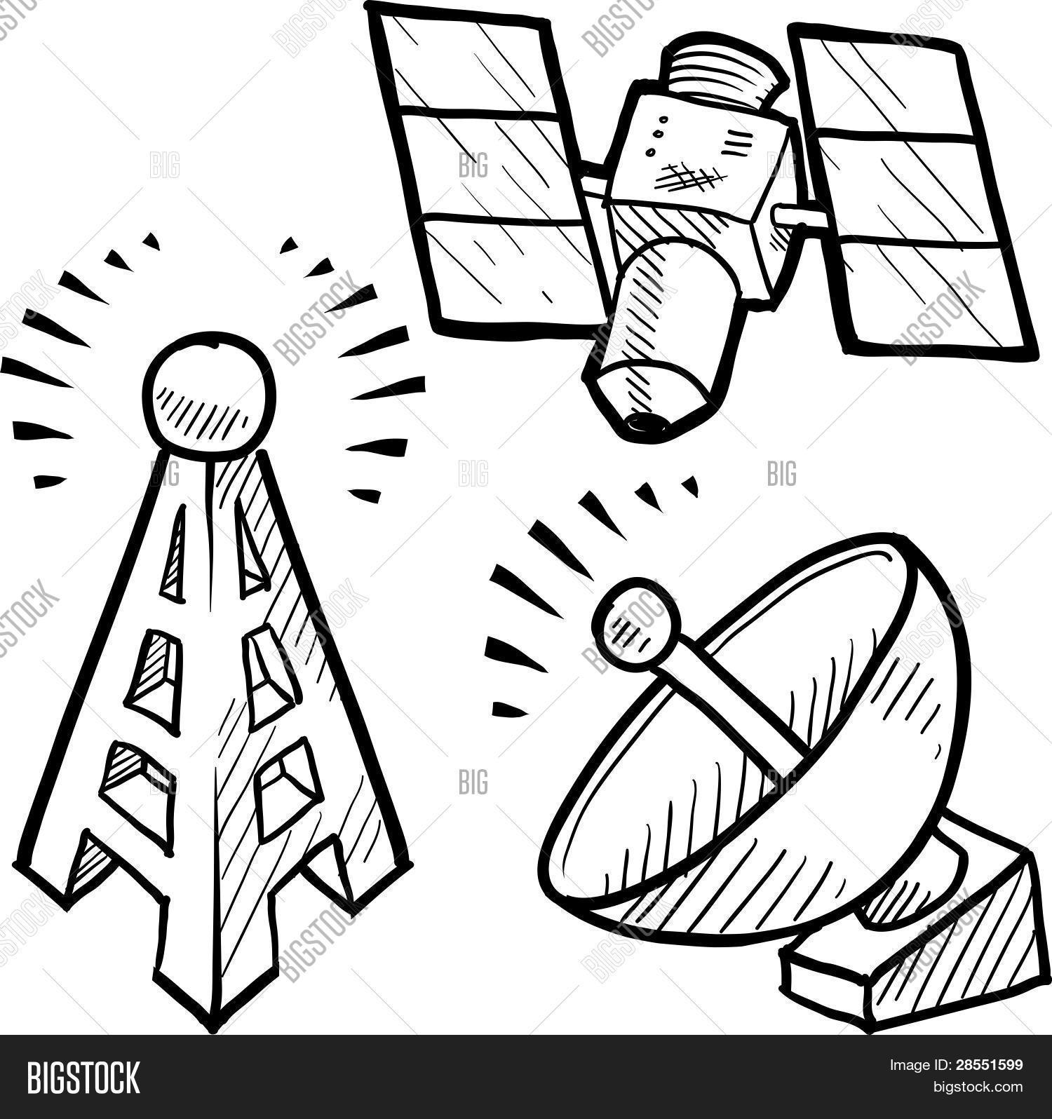1500x1596 Communication Technology Sketch Vector Amp Photo Bigstock