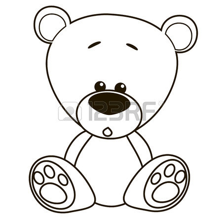 450x450 Drawing Teddy Bear With Cap On A Blue Background Royalty Free