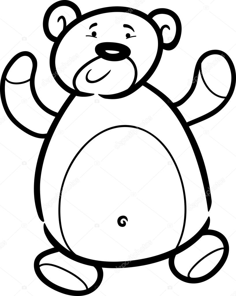 817x1023 Teddy Bear Cartoon For Coloring Book Stock Vector Izakowski