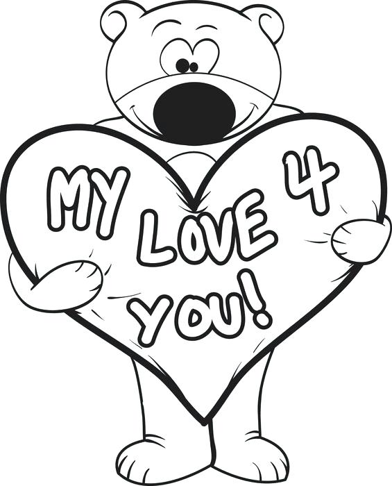 565x700 Valentine Bear Coloring Pages My Love For You Teddy Bear Coloring
