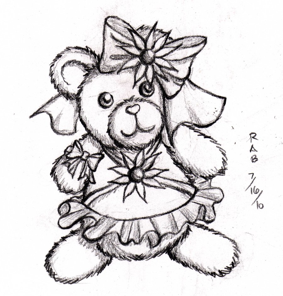 900x942 Teddy Bear Sketch By Animedays