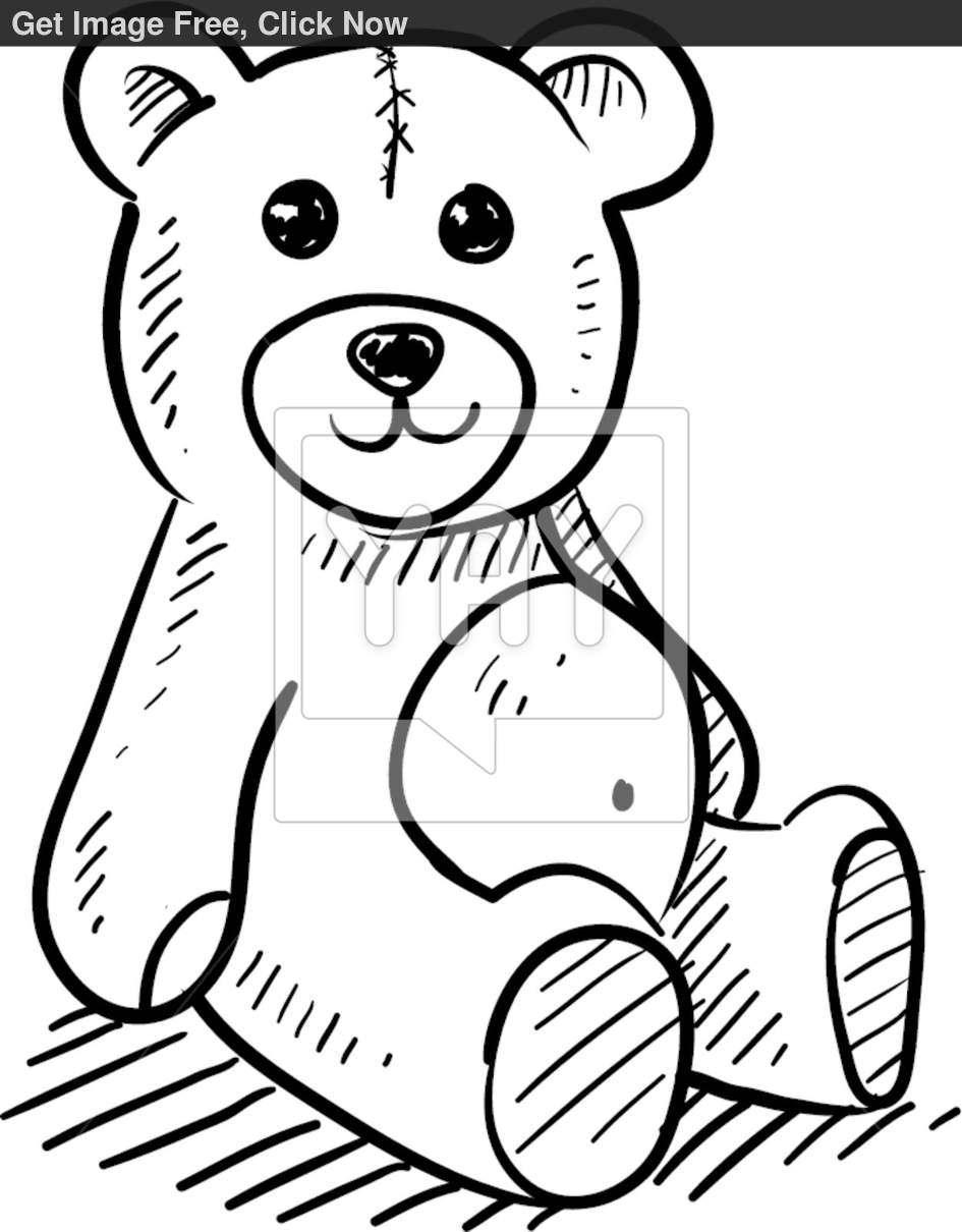 945x1210 Collection Of Blue Outline Teddy Bear Tattoo Design
