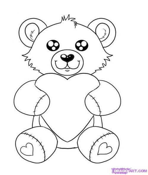 Teddy Bear Drawing With Heart at GetDrawings | Free download