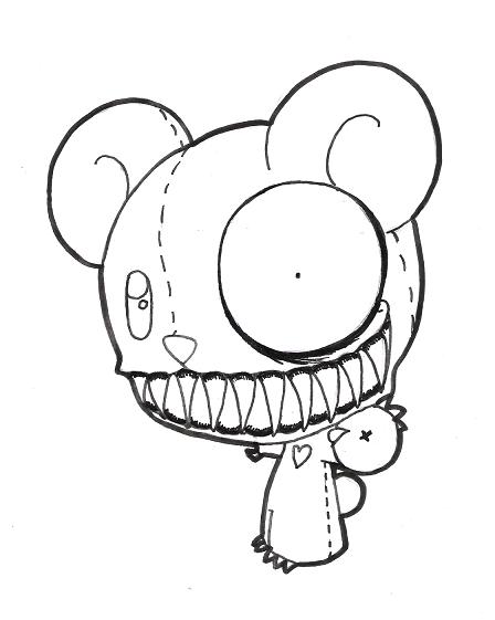 448x561 Scary Teddy Bear Drawing