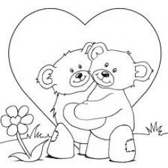244x244 Two Teddy Bears Hugging Drawings