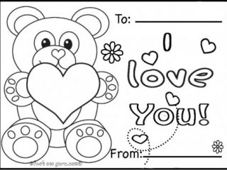 320x240 Coloring Valentine Cards Printable Valentines Day Cards Teddy