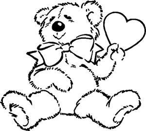 300x270 Teddy Bear With Heart Coloring Pages Coloring Page For Kids