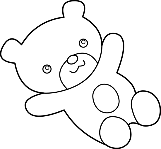 550x511 Cuddly Teddy Bear Coloring Page