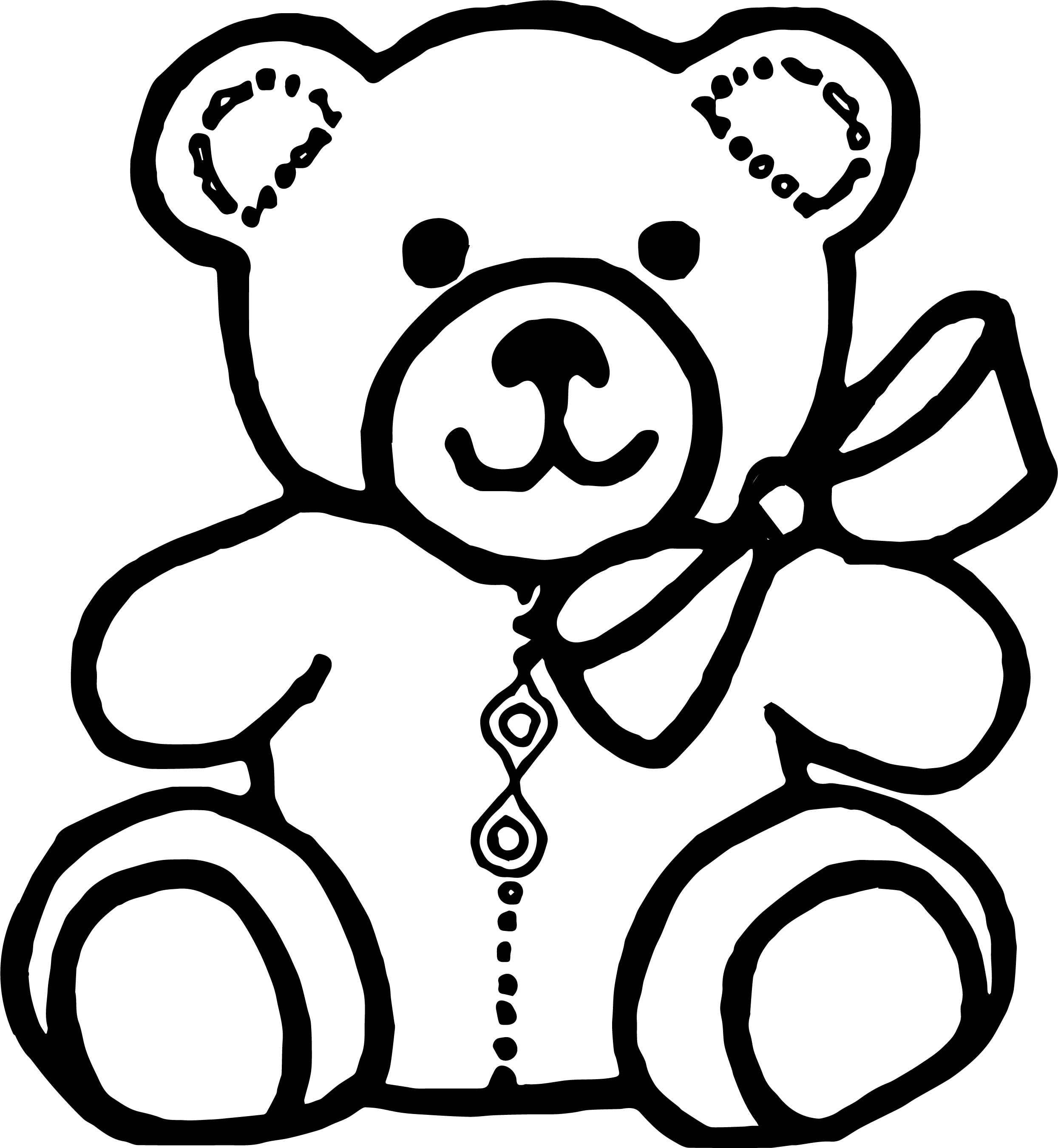 Bear Teddy Drawing Simple Gummy Outline Template Coloring Easy Print ...