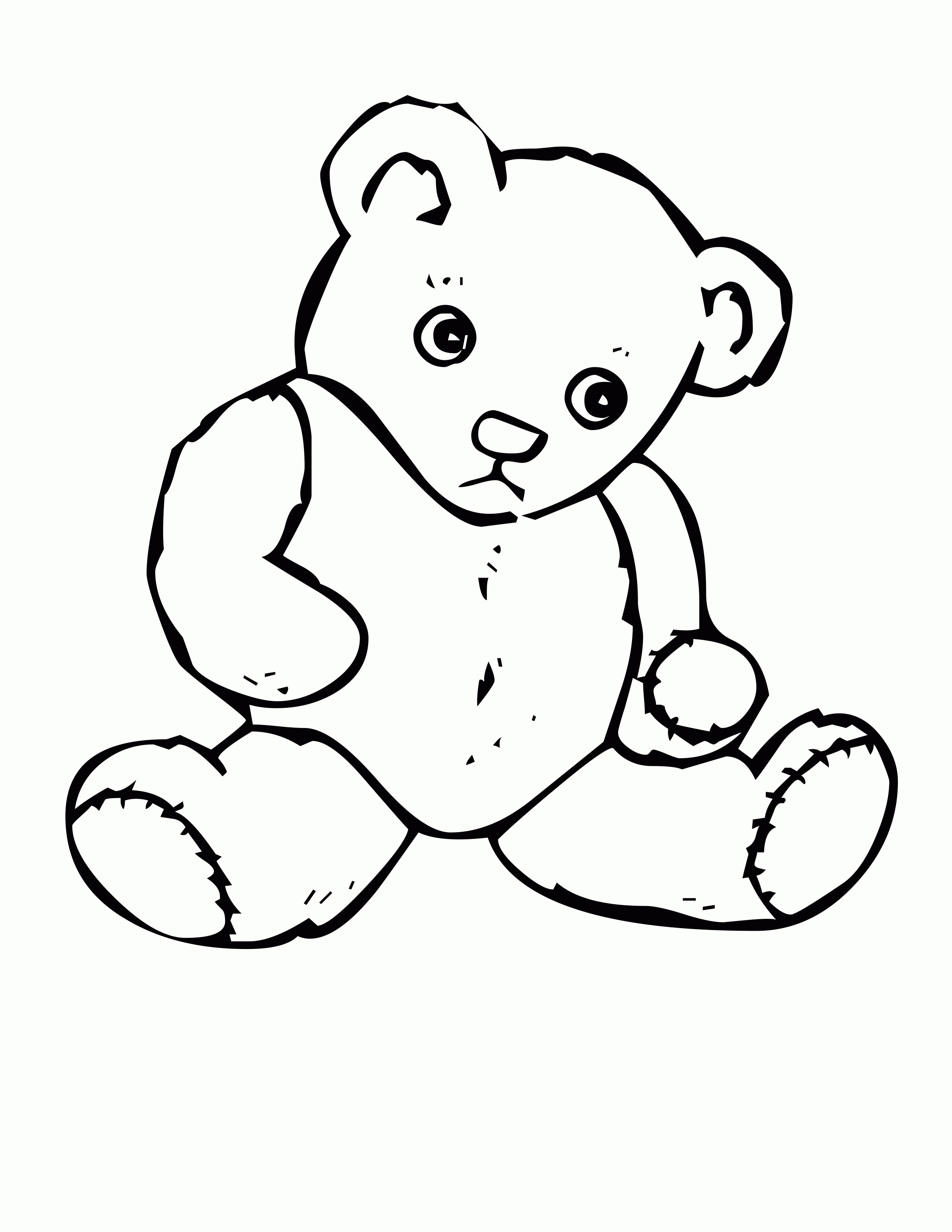teddy bear outline drawing cliparts interesting coloring templates many getdrawings