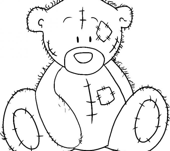 678x600 Me To You Bear Colouring Pages Drawn Teddy Bear Taty Pencil And