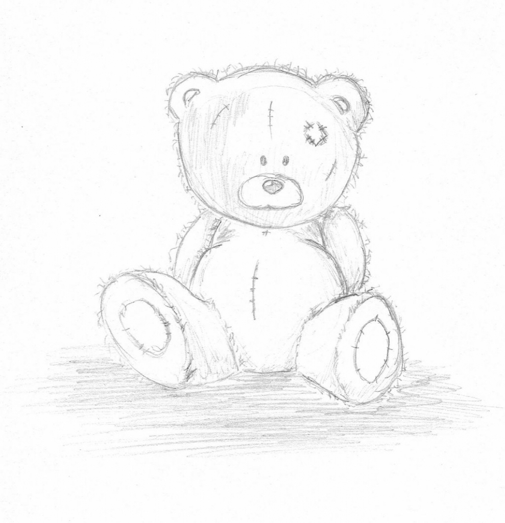 Teddy Bear Pencil Drawing at GetDrawings | Free download