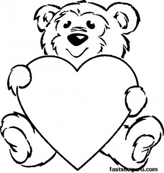 322x338 Pictures Teddy Bear With Heart Drawing,