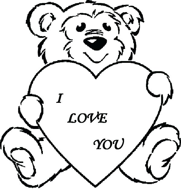 600x632 Coloring Pages Of Teddy Bears With Hearts Baby Teddy Bear Coloring