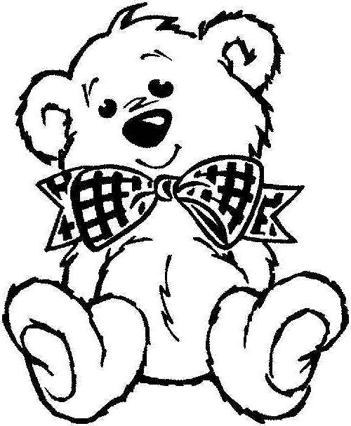 500x607 Colouring Teddy Bear