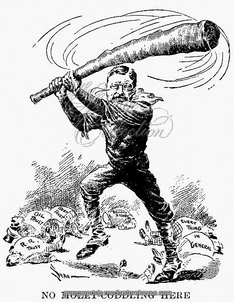 466x600 No Molly Coddling Here. President Theodore Roosevelt Swinging Away