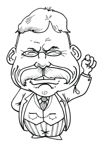 339x480 Theodore Roosevelt Caricature Coloring Page Free Printable
