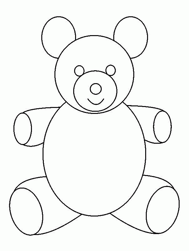604x800 Outline Of A Teddy Bear