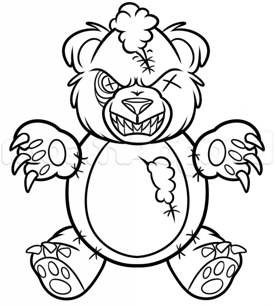 920x1024 Line Drawing Of Teddy Bear. Animals For Grizzly Bear Drawing. How