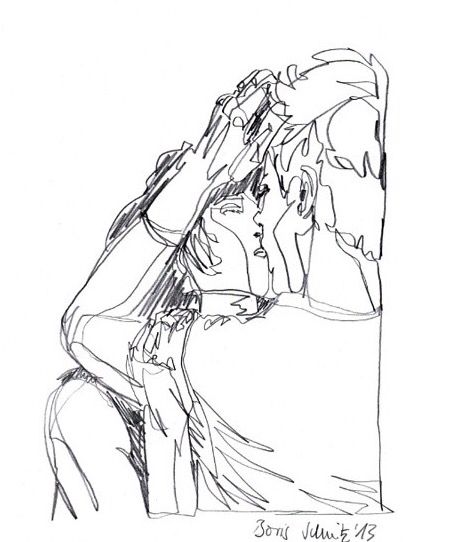 466x542 Teens In Love Ink Amp Pencil Illustration Teen