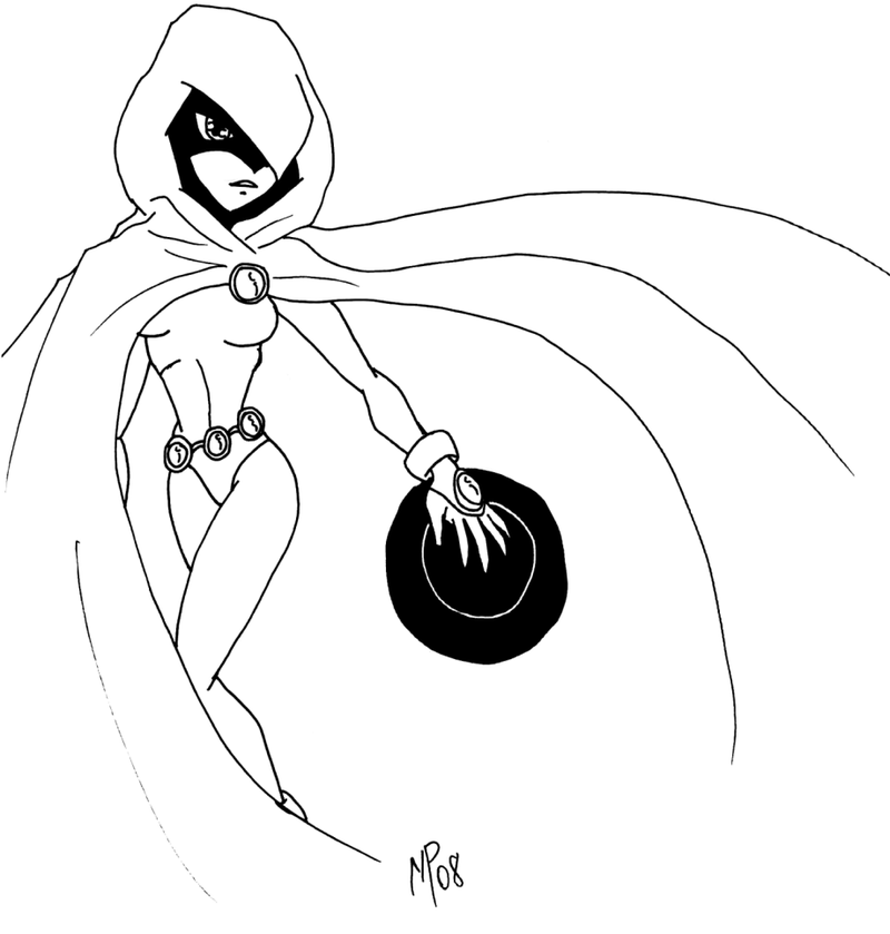 800x839 Teen Titans Raven Drawing