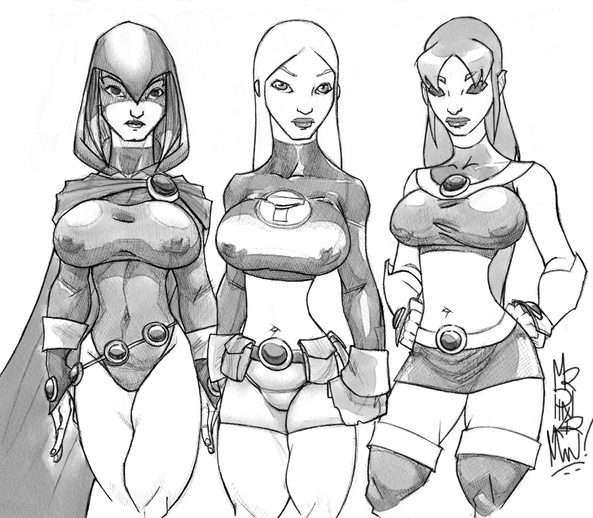 850x743 Teen Titans Girls By Misterpinkerman