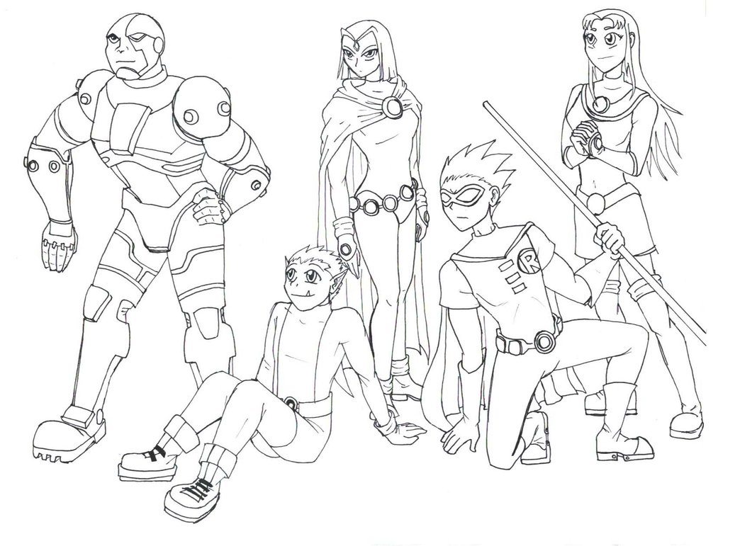 1037x771 Teen Titans Group Sketch By Mystryl Shada