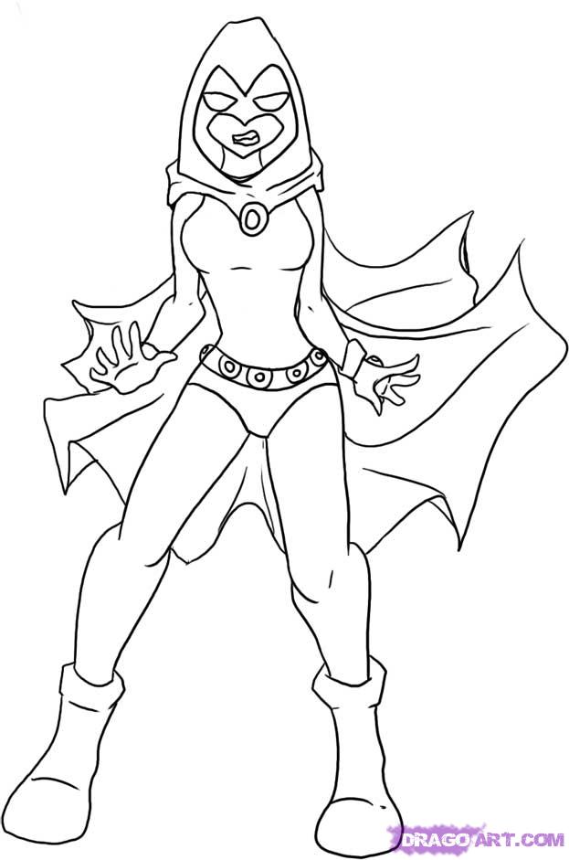 623x941 How To Draw Raven From Teen Titans Step 5 Super Dessin
