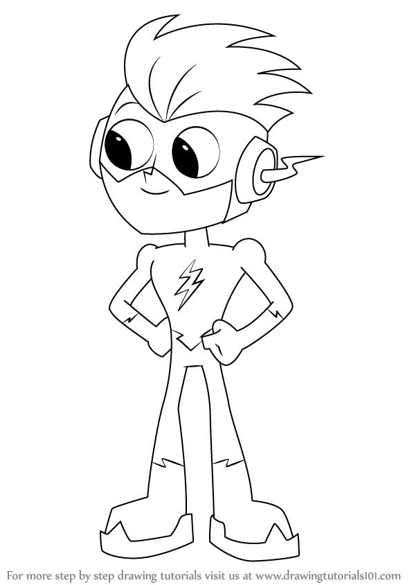 598x844 Learn How To Draw Kid Flash From Teen Titans Go (Teen Titans Go