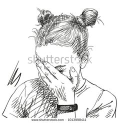 236x246 Head Of Teenage Girl With Two Buns Hairstyle, Beautiful Eyes